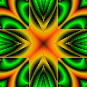 Orange and Green Abstract